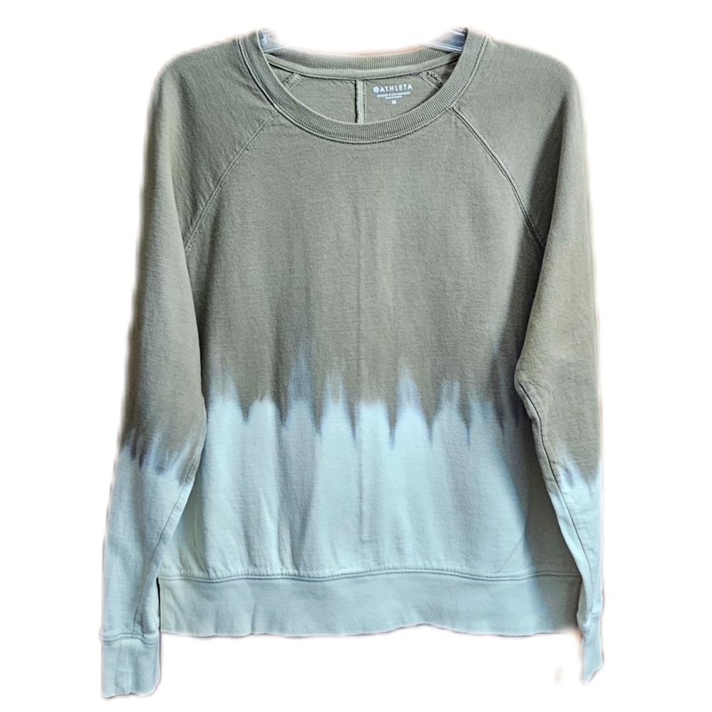 ATHLETA womens Ombre Tie Dye Pullover Sweatshirt Crew Neck Top Medium